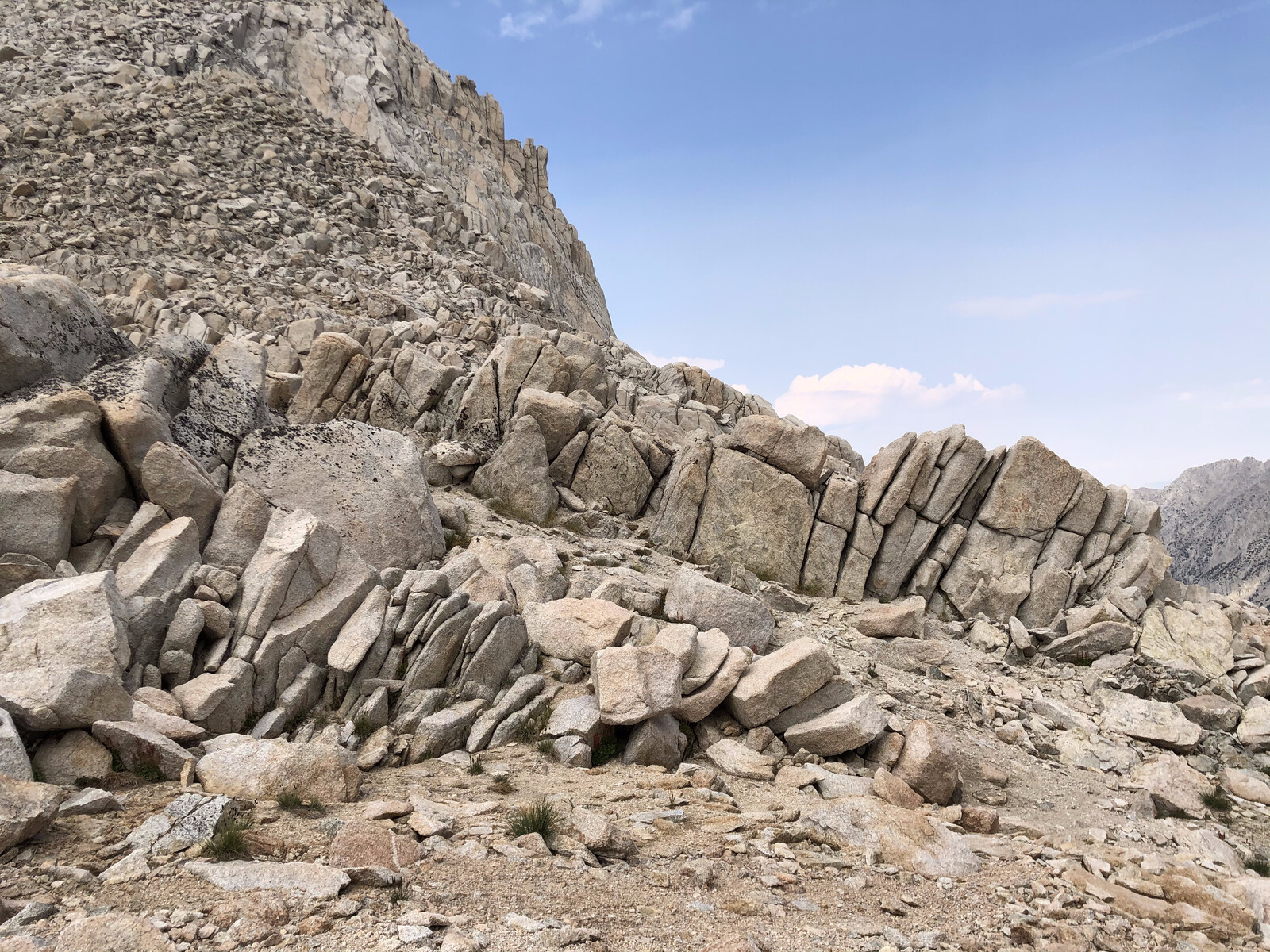 Detailed view of columnar granite rock formations